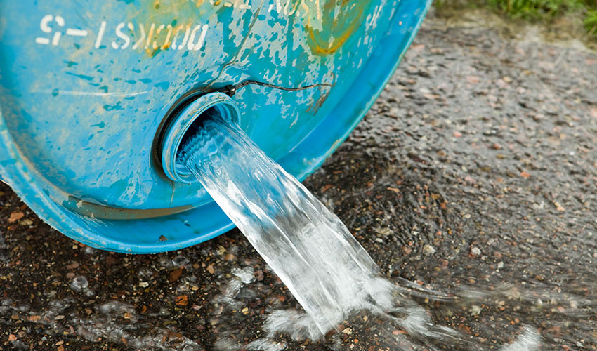 barrel spilling waste