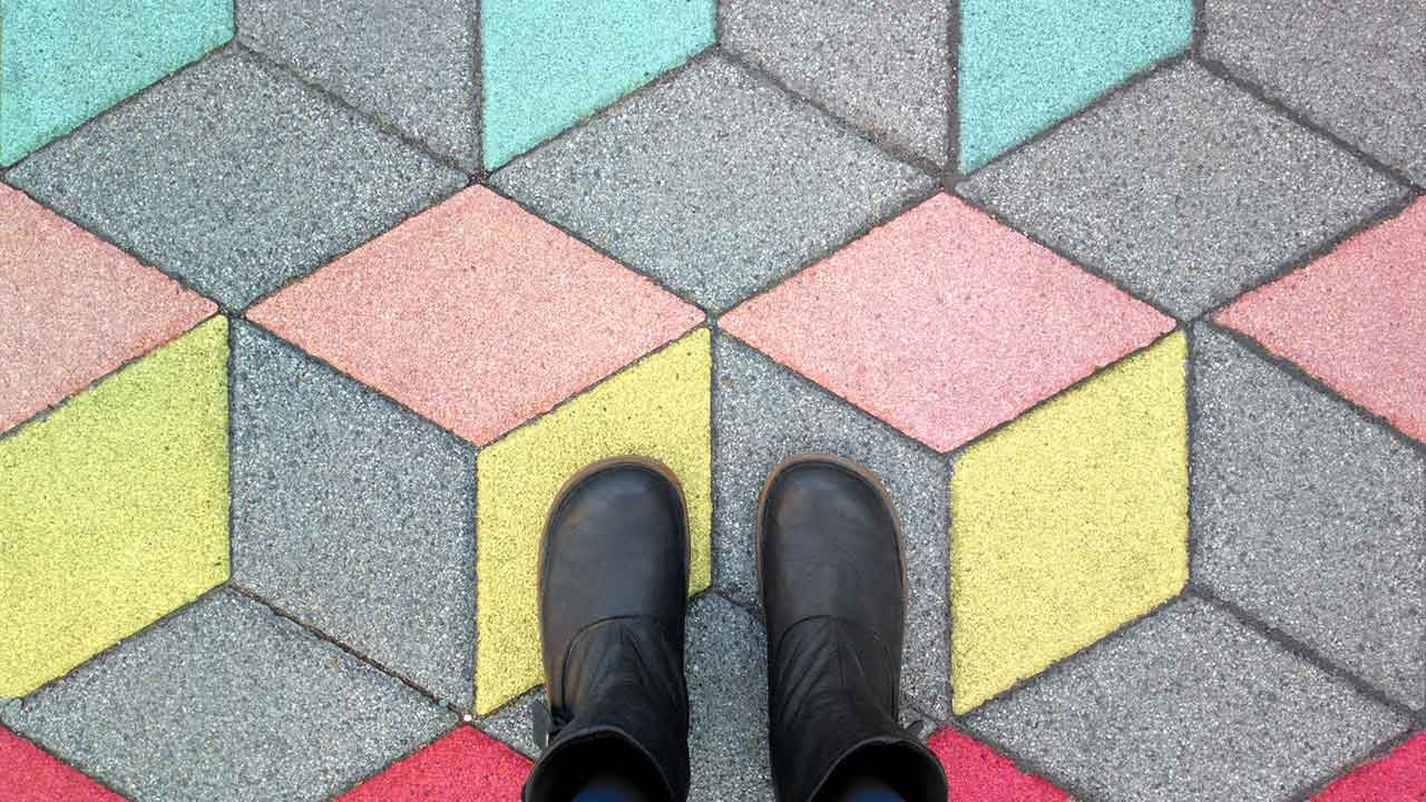feet on sidewalk