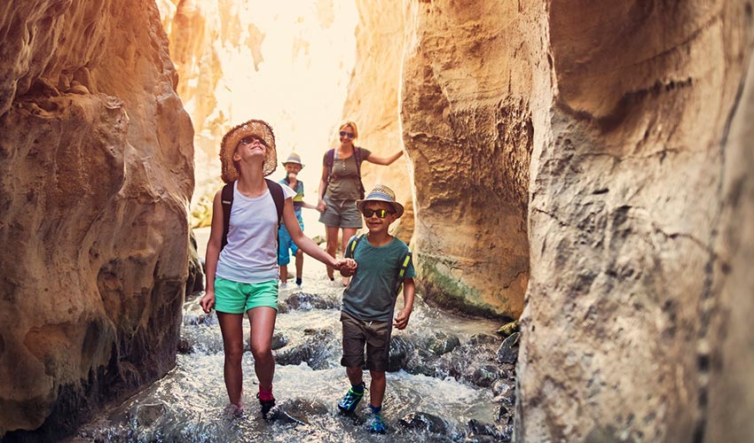 family hiking