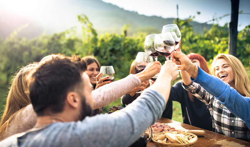 people drinking wine